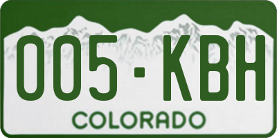 CO license plate 005KBH