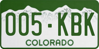 CO license plate 005KBK