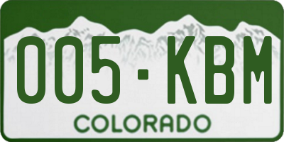 CO license plate 005KBM