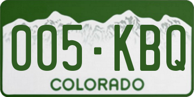 CO license plate 005KBQ