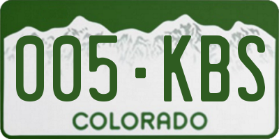 CO license plate 005KBS