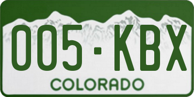 CO license plate 005KBX