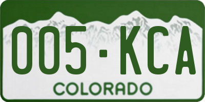 CO license plate 005KCA