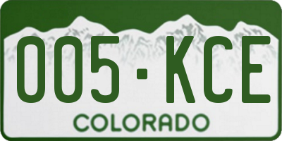 CO license plate 005KCE