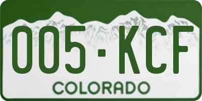 CO license plate 005KCF