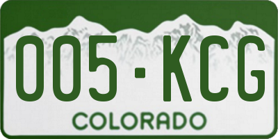 CO license plate 005KCG