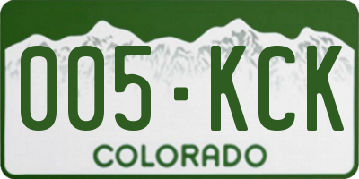 CO license plate 005KCK