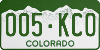CO license plate 005KCO