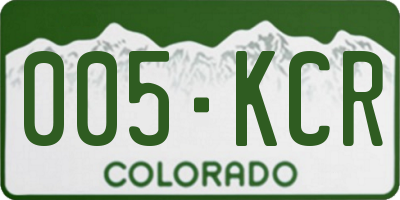 CO license plate 005KCR