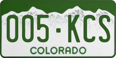 CO license plate 005KCS