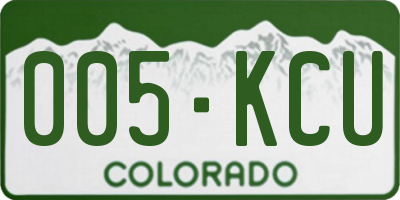 CO license plate 005KCU