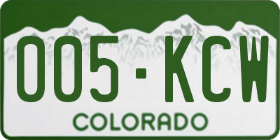 CO license plate 005KCW
