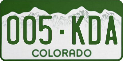 CO license plate 005KDA