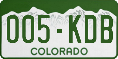 CO license plate 005KDB