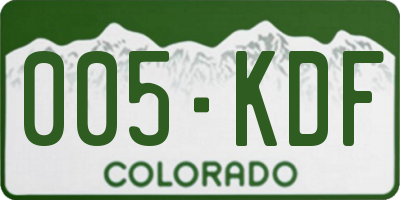 CO license plate 005KDF