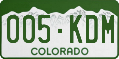 CO license plate 005KDM
