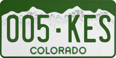 CO license plate 005KES