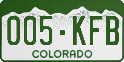 CO license plate 005KFB