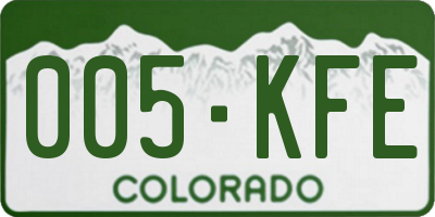 CO license plate 005KFE