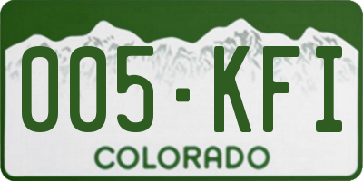 CO license plate 005KFI
