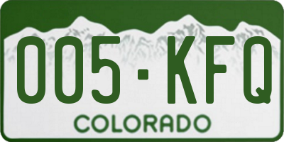 CO license plate 005KFQ