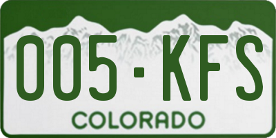 CO license plate 005KFS