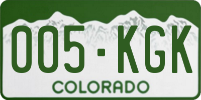 CO license plate 005KGK