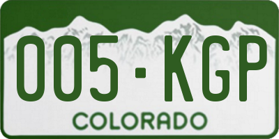 CO license plate 005KGP