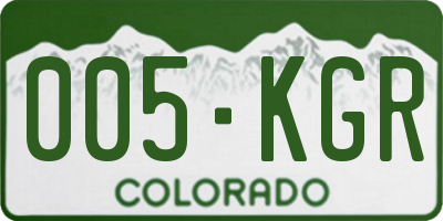 CO license plate 005KGR