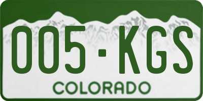 CO license plate 005KGS