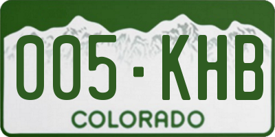 CO license plate 005KHB
