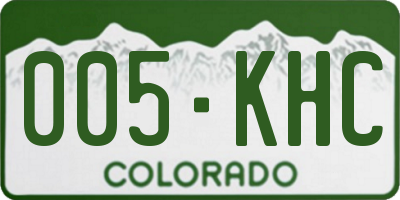 CO license plate 005KHC