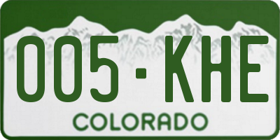 CO license plate 005KHE