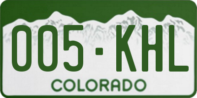 CO license plate 005KHL