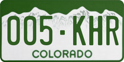 CO license plate 005KHR