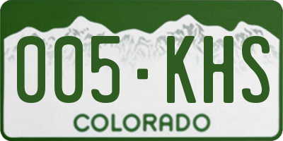 CO license plate 005KHS