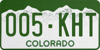 CO license plate 005KHT
