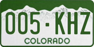 CO license plate 005KHZ