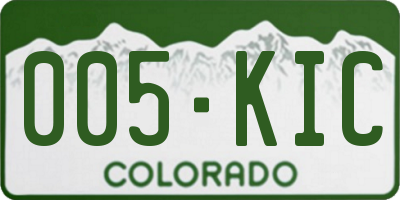 CO license plate 005KIC