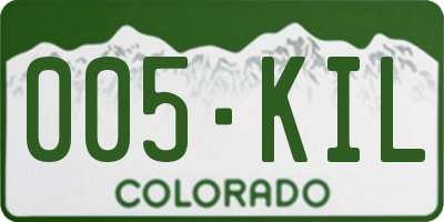 CO license plate 005KIL