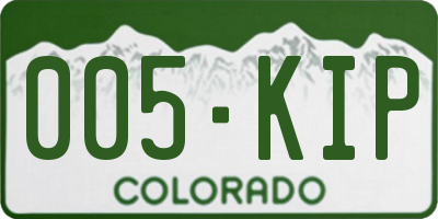 CO license plate 005KIP