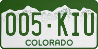 CO license plate 005KIU