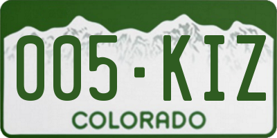 CO license plate 005KIZ