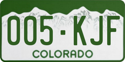 CO license plate 005KJF