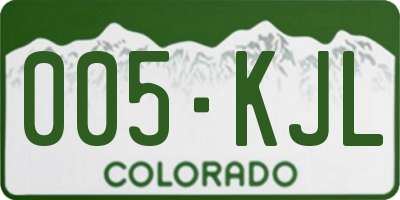 CO license plate 005KJL