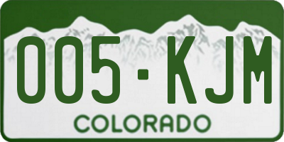 CO license plate 005KJM