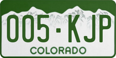 CO license plate 005KJP