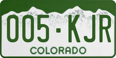 CO license plate 005KJR