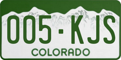 CO license plate 005KJS