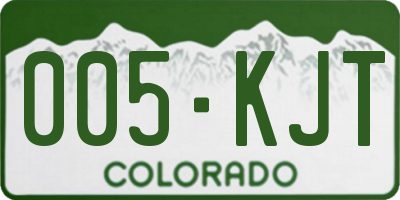 CO license plate 005KJT